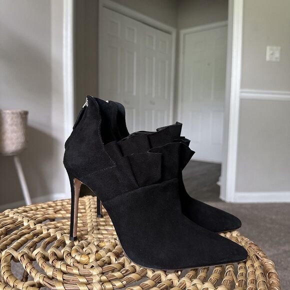 Pour La Victoire Ceara Stiletto Suede Ankle Boot In Black Womens US 7.5 - Picture 5 of 9